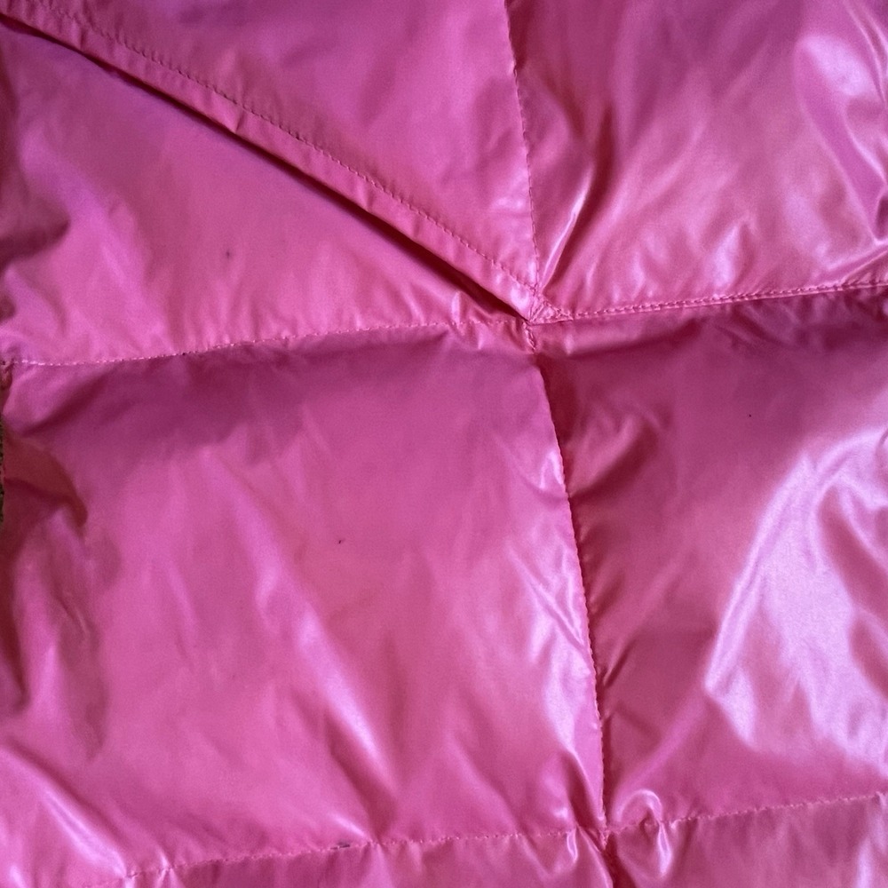 Land's End Quilted Puffer Vest Women's Medium 10/12 Pink Barbiecore Down Filled - Picture 5 of 7